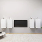 Hangende televisiekastenset van bewerkt hout voor een trendy woonkamer - Wit / 4 / 60 cm - Tv-meubels