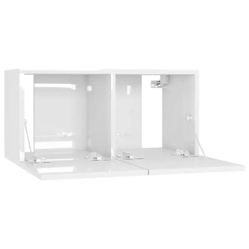 Hangende Tv-meubel in hoogglans wit met modern ontwerp - Tv-meubels