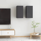 Hangende Tv-meubel van bewerkt hout voor een trendy woonkamer sfeer - Grijs / 2 / 60 cm - Tv-meubels