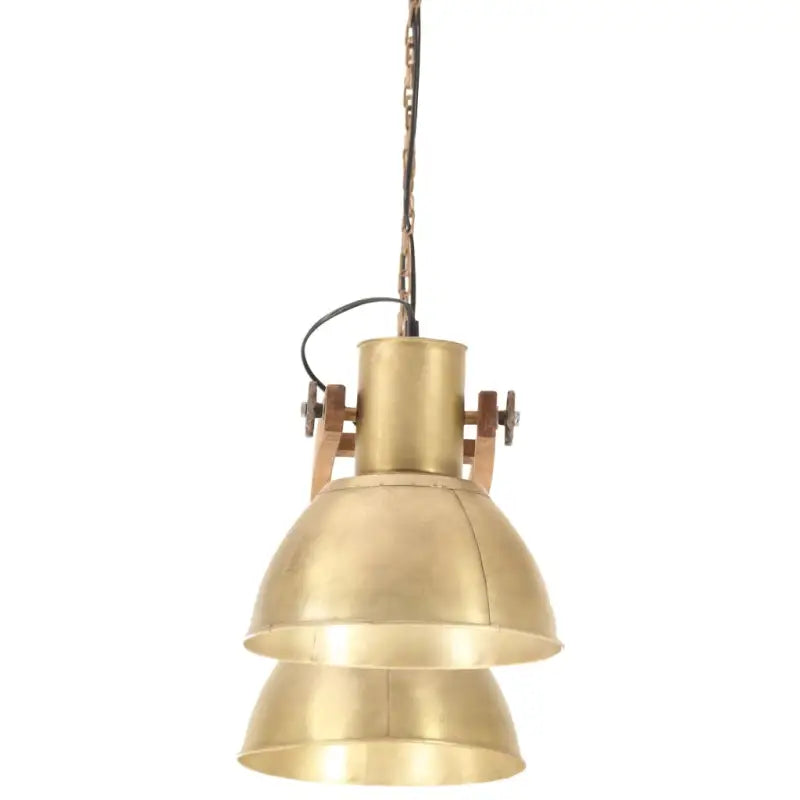 Hanglamp met verweerde bruine afwerking en antiek messingkleurige details - Lampen