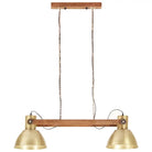 Hanglamp met verweerde bruine afwerking en antiek messingkleurige details - Lampen