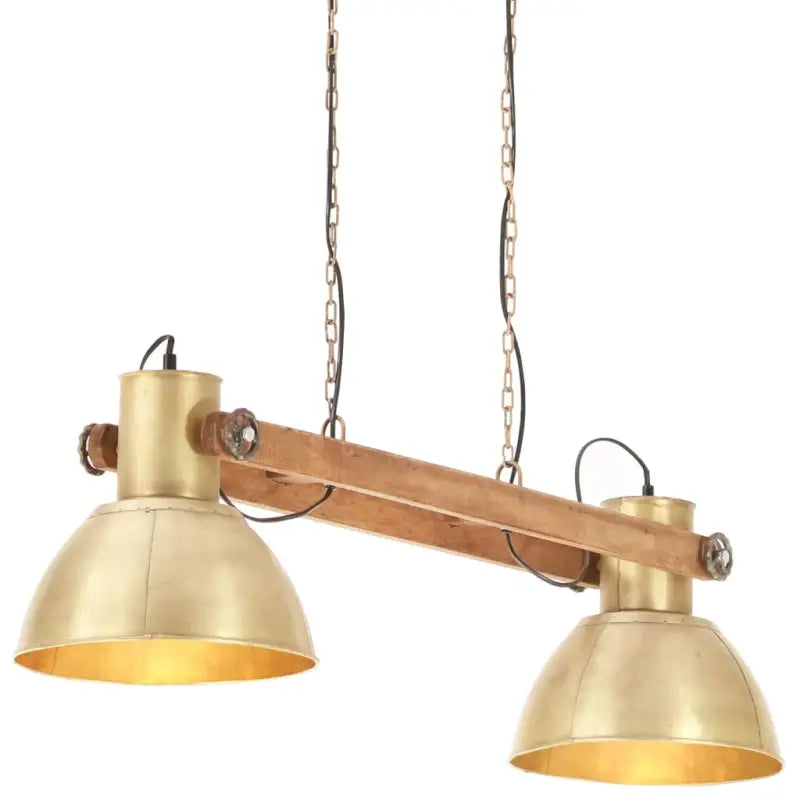 Hanglamp met verweerde bruine afwerking en antiek messingkleurige details - Lampen