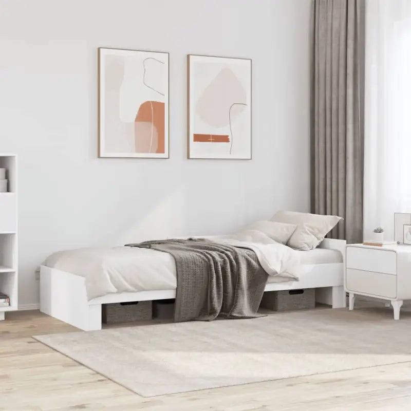 Harde houten bedframe voor een goede nachtrust - Wit / 75 x 190 cm - Bedden & bedframes