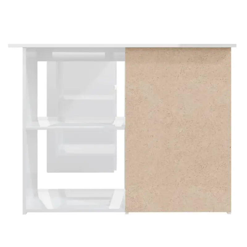 Hoekbureau van hoogglans wit bewerkt hout voor studeer- en werkruimte - Bureaus