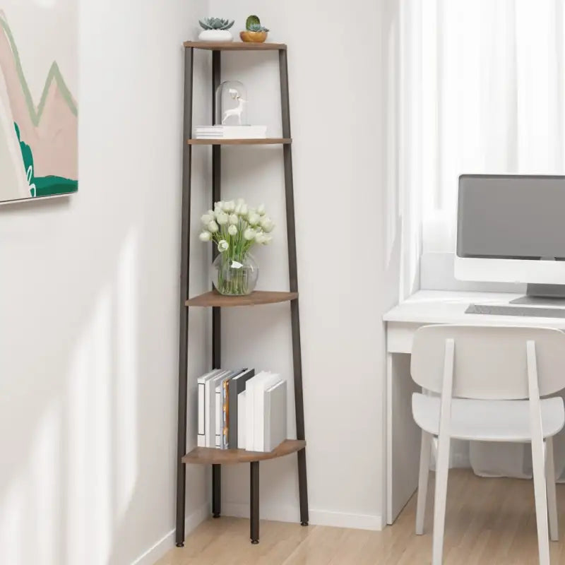Hoekkast met drie schappen voor extra opbergruimte - Donkerbruin / 1 / 150 cm - Boekenkasten