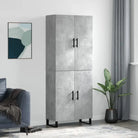 Hoge kast grijs sonoma van bewerkt hout met unieke charme - Betongrijs / 1 / 2 deuren - Dressoirs & buffetkasten