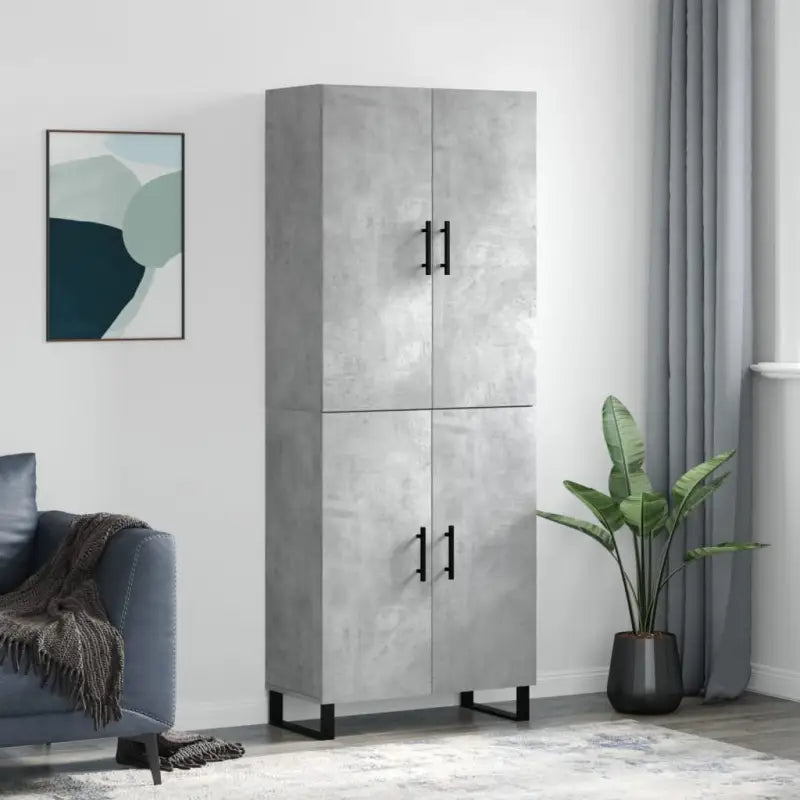 Hoge kast grijs sonoma van bewerkt hout met unieke charme - Betongrijs / 1 / 2 deuren - Dressoirs & buffetkasten