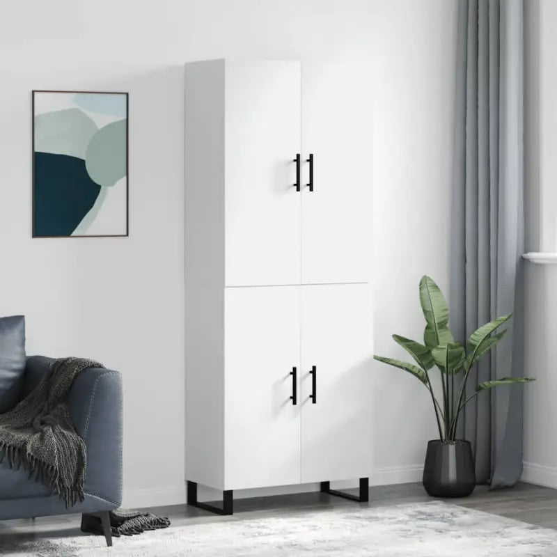 Hoge kast grijs sonoma van bewerkt hout met unieke charme - Wit / 1 / 2 deuren - Dressoirs & buffetkasten
