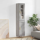 Hoge kast in grijs sonoma met ijzeren poten voor een trendy interieur - Grijs sonoma / 1 / 1 houten deur - Dressoirs &