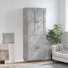 Hoge kast in grijs sonoma met ijzeren poten voor een trendy interieur - Betongrijs / 1 / 2 deuren - Dressoirs &