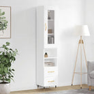 Hoge kast in grijs sonoma met ijzeren poten voor een trendy interieur - Wit / 1 / 2 lades 2 schappen - Dressoirs &