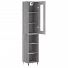Hoge kast in grijs sonoma met ijzeren poten voor een trendy interieur - Dressoirs & buffetkasten