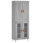 Hoge kast in grijs sonoma met ijzeren poten voor een trendy interieur - Dressoirs & buffetkasten