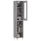 Hoge kast in grijs sonoma met ijzeren poten voor een trendy interieur - Dressoirs & buffetkasten