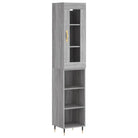 Hoge kast in grijs sonoma met ijzeren poten voor een trendy interieur - Dressoirs & buffetkasten