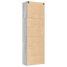 Hoge kast in grijs sonoma van bewerkt hout met elegante uitstraling - Dressoirs & buffetkasten