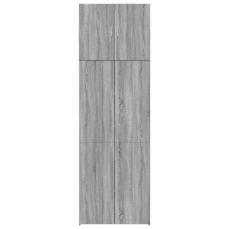 Hoge kast in grijs sonoma van bewerkt hout met elegante uitstraling - Dressoirs & buffetkasten