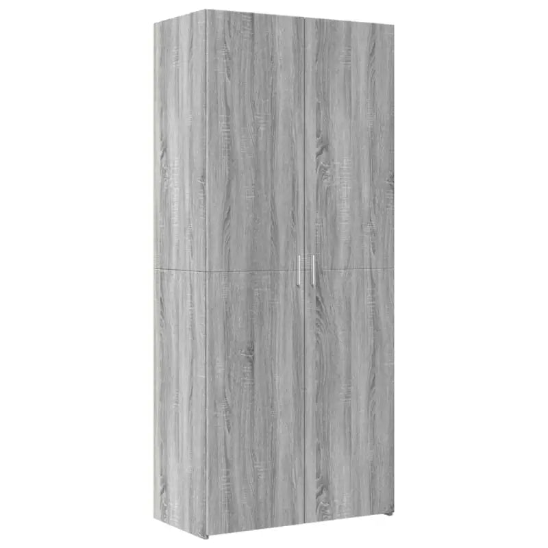 Hoge kast in grijs sonoma van bewerkt hout met stijlvolle uitstraling - Dressoirs & buffetkasten