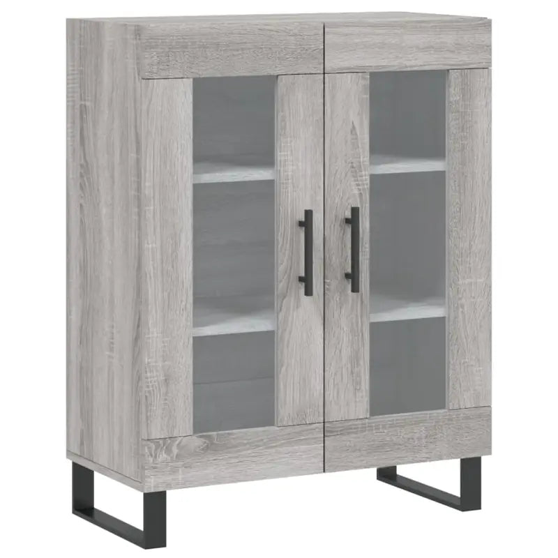 Hoge kast in grijs sonoma van bewerkt hout met unieke charme - Dressoirs & buffetkasten