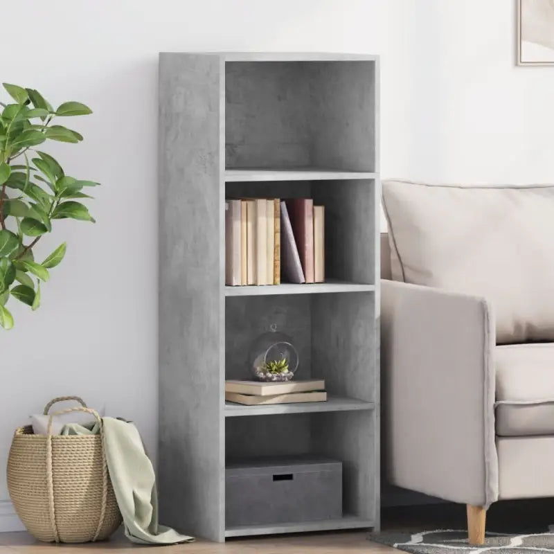 Hoge kast in grijs Sonoma van bewerkt hout voor een klassieke uitstraling - Betongrijs / 1 - Dressoirs & buffetkasten