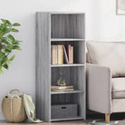 Hoge kast in grijs Sonoma van bewerkt hout voor een klassieke uitstraling - Dressoirs & buffetkasten