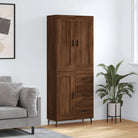 Hoge kast in grijs sonoma van bewerkt hout voor een stijlvolle uitstraling - bruin eikenkleur / 1 / 1 houten deur 3