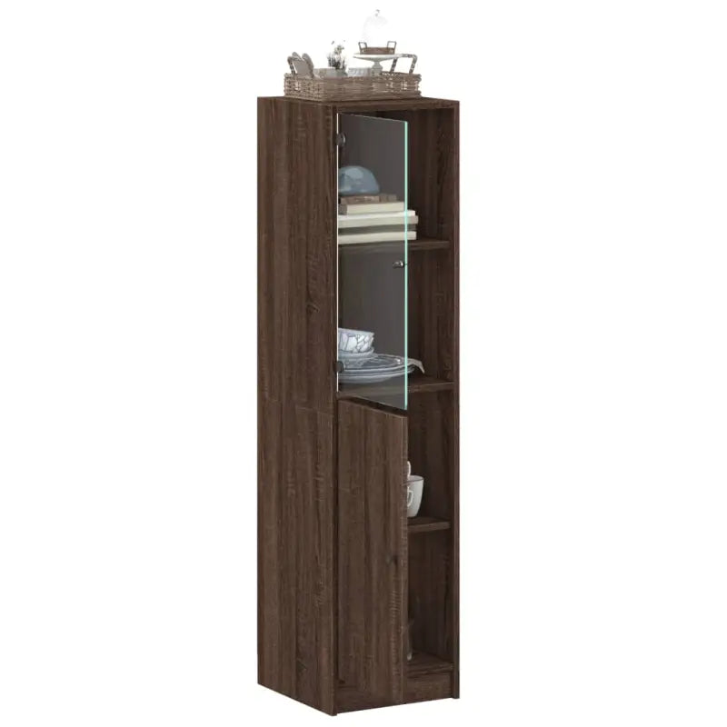 Hoge kast met glazen deur voor een trendy en duurzame interieurstijl - Dressoirs & buffetkasten