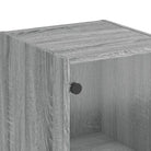 Hoge kast met glazen deuren in Grijs Sonoma Eiken stijl - Dressoirs & buffetkasten