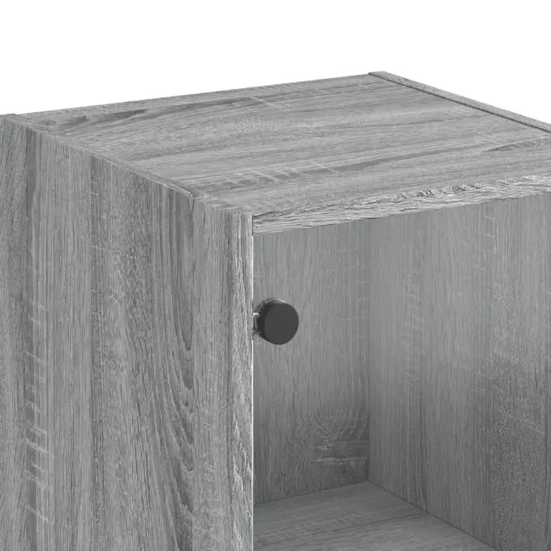 Hoge kast met glazen deuren in Grijs Sonoma Eiken stijl - Dressoirs & buffetkasten