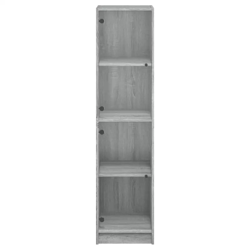 Hoge kast met glazen deuren in Grijs Sonoma Eiken stijl - Dressoirs & buffetkasten