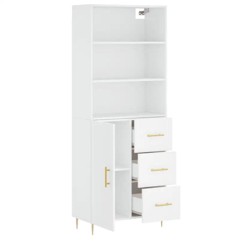 Hoge kast met ijzeren poten van bewerkt hout voor een stijlvolle look - Dressoirs & buffetkasten