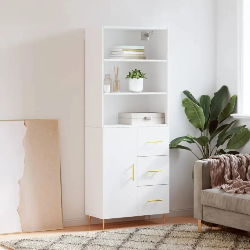 Hoge kast met ijzeren poten van bewerkt hout voor een stijlvolle look - Dressoirs & buffetkasten