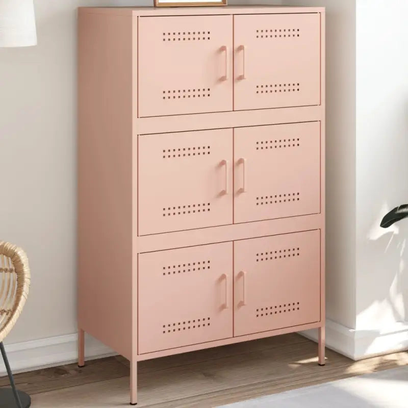 Hoge kast met industriële stijl voor woonkamer of slaapkamer - Roze / 1 - Dressoirs & buffetkasten