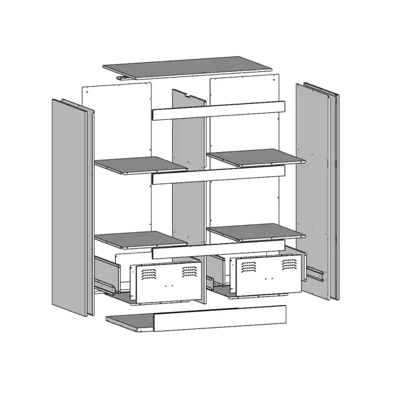 Hoge kast met koudgewalst staal voor een moderne uitstraling - Dressoirs & buffetkasten
