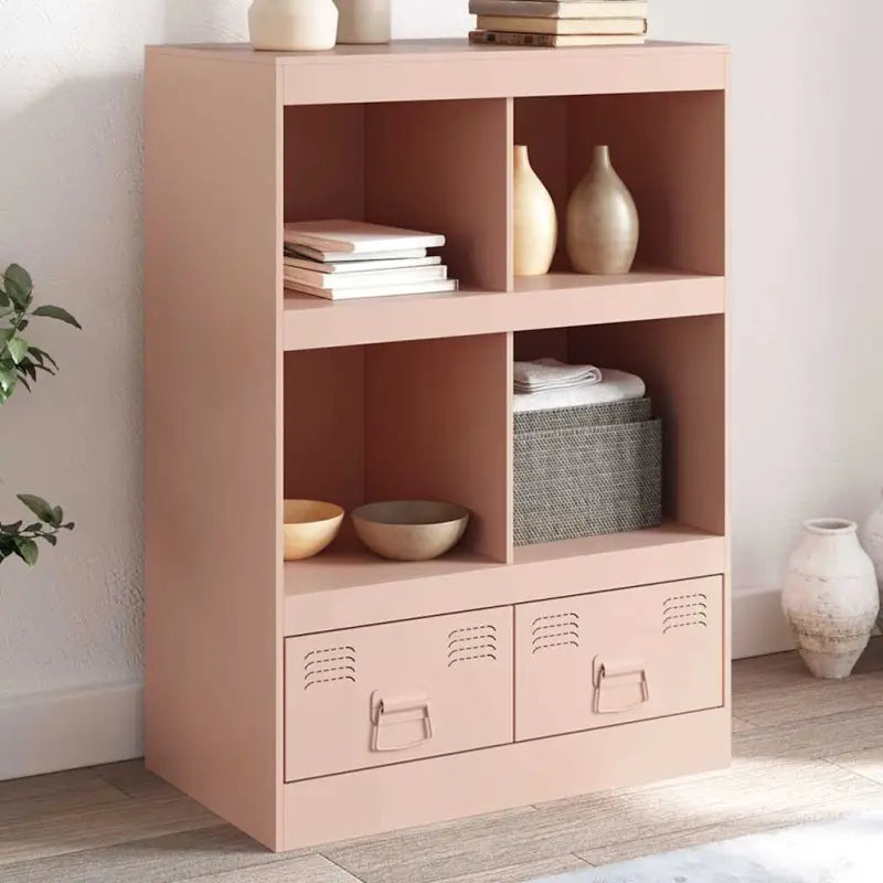 Hoge kast met koudgewalst staal voor een moderne uitstraling - Roze / 1 - Dressoirs & buffetkasten