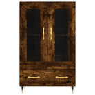 Hoge kast met metalen poten en bewerkt hout voor moderne sfeer - Dressoirs & buffetkasten