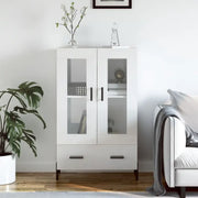 Hoge kast met metalen poten in hoogglans wit voor moderne interieurs - Dressoirs & buffetkasten