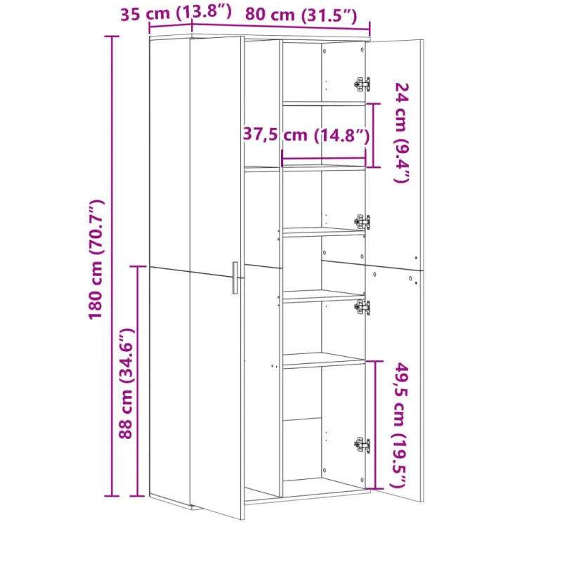 Hoge kast van bewerkt hout die gemakkelijk schoon te maken - Opbergkasten & lockerkasten