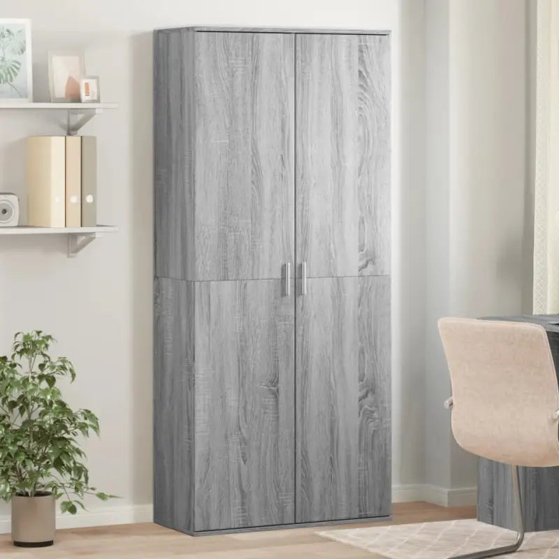 Hoge kast van bewerkt hout die gemakkelijk schoon te maken - Grijs sonoma / 1 - Opbergkasten & lockerkasten
