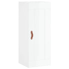 Hoge kast van bewerkt hout in hoogglans wit voor een trendy interieur - Dressoirs & buffetkasten