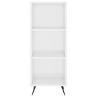 Hoge kast van bewerkt hout in hoogglans wit voor een trendy interieur - Dressoirs & buffetkasten