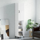 Hoge kast van bewerkt hout met duurzame charme en stijlvolle uitstraling - Hoogglans wit / 1 / 3 schappen - Dressoirs &