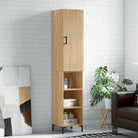 Hoge kast van bewerkt hout met duurzame charme en stijlvolle uitstraling - Sonoma eiken / 1 / 3 schappen - Dressoirs &