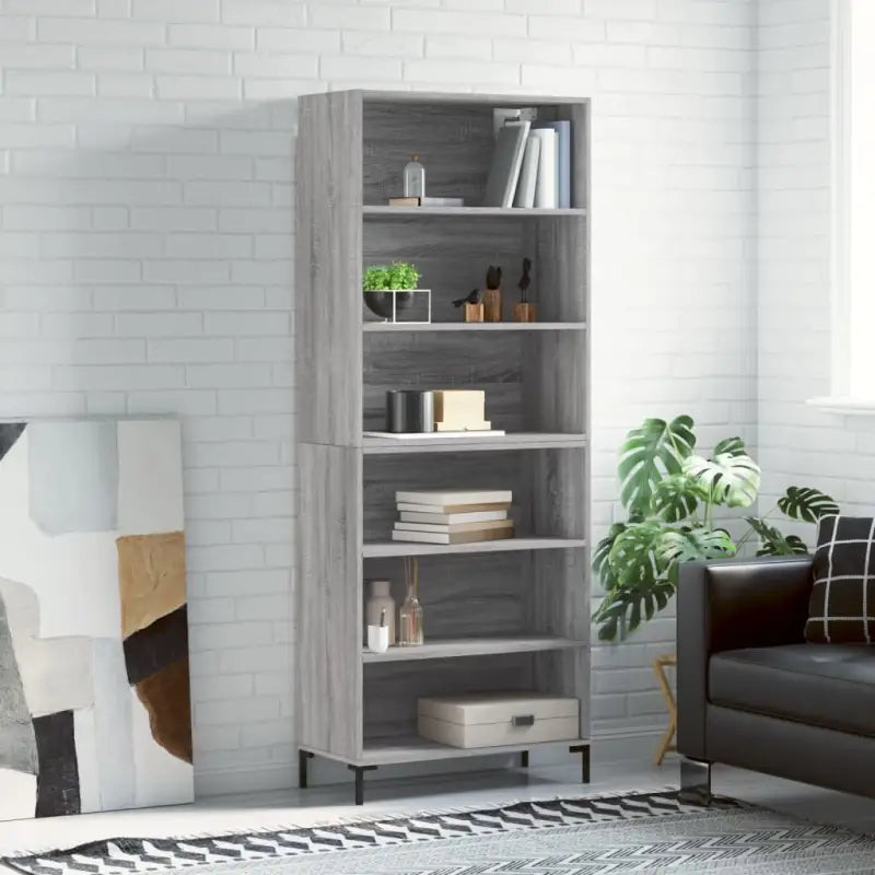 Hoge kast van bewerkt hout met duurzame charme en unieke stijl - Grijs sonoma / 1 / 3 schappen - Dressoirs &