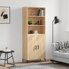 Hoge kast van bewerkt hout met duurzame charme en unieke stijl - Sonoma eiken / 1 / 2 deuren - Dressoirs & buffetkasten