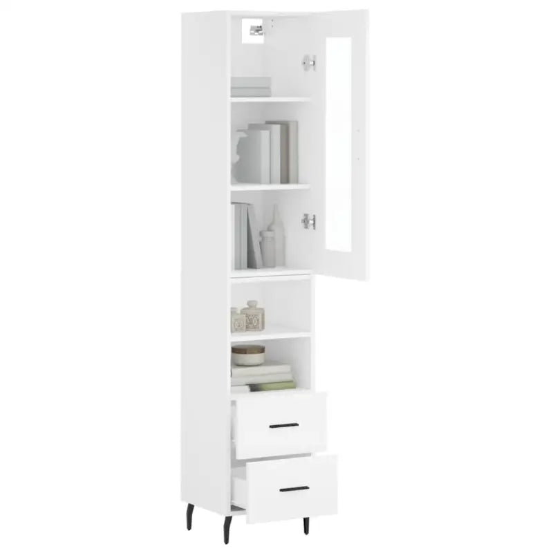 Hoge kast van bewerkt hout met duurzame en stabiele afwerking - Dressoirs & buffetkasten