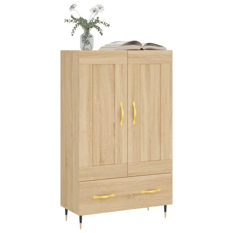 Hoge kast van bewerkt hout met duurzame en stijlvolle afwerking - Dressoirs & buffetkasten