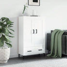 Hoge kast van bewerkt hout met duurzame en unieke charme - Hoogglans wit / 1 - Dressoirs & buffetkasten