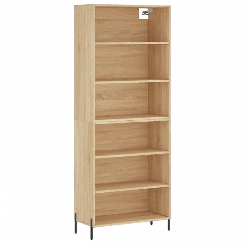 Hoge kast van bewerkt hout met metalen poten voor een moderne uitstraling - Dressoirs & buffetkasten