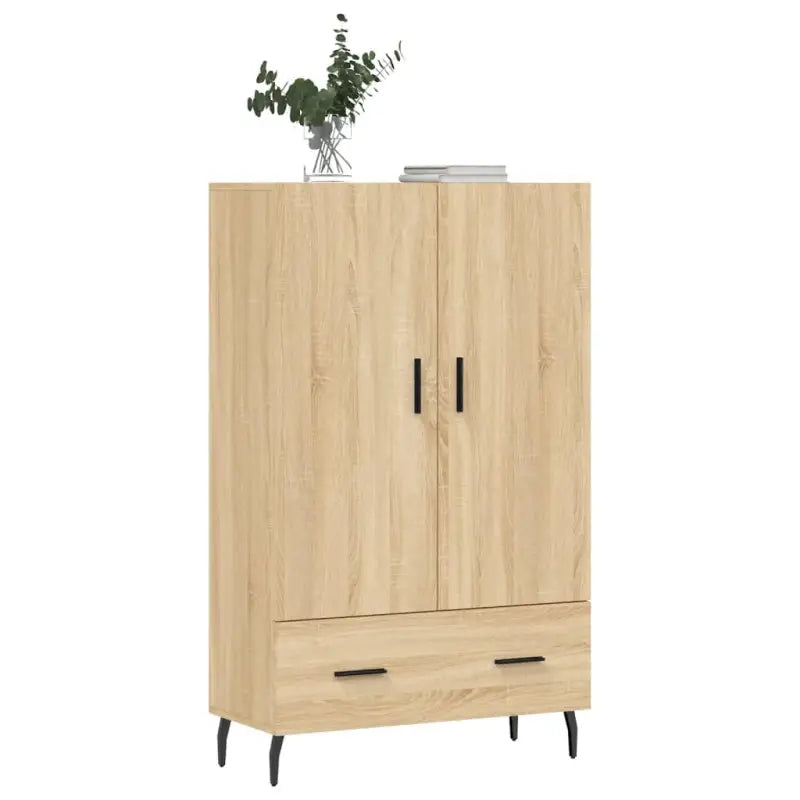 Hoge kast van bewerkt hout met metalen poten voor een moderne look - Dressoirs & buffetkasten